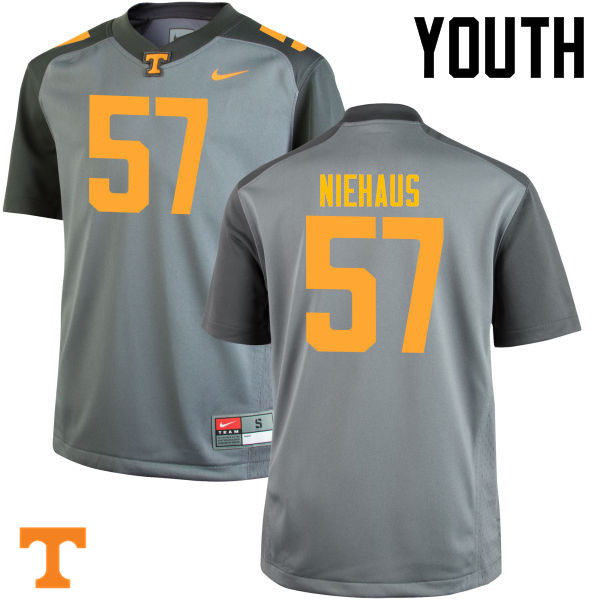 Youth #57 Nathan Niehaus Tennessee Volunteers College Football Jerseys-Gray